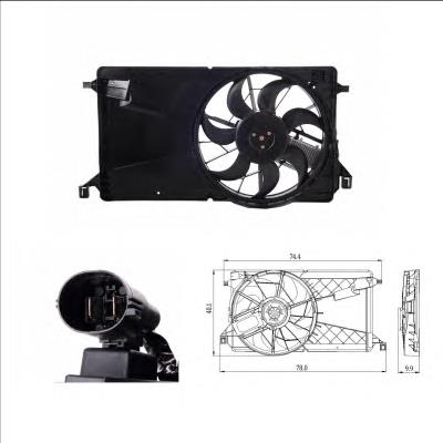 Compre 47291 NRF Difusor do radiador de esfriamento, montado com motor e roda de aletas