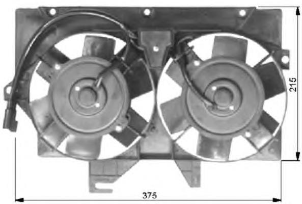 94VB8C607CF Ford Difusor do radiador de aparelho de ar condicionado, montado com roda de aletas e o motor