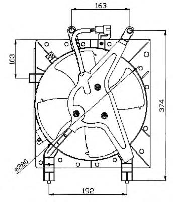 FP30W219 FPS Difusor do radiador de aparelho de ar condicionado, montado com roda de aletas e o motor