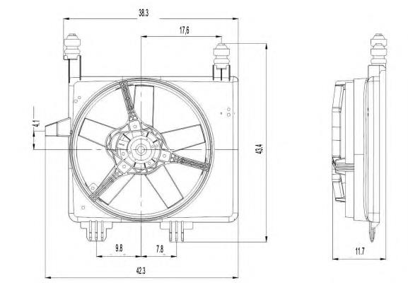 Compre 96FB8C607AJ Ford Difusor do radiador de esfriamento, montado com motor e roda de aletas