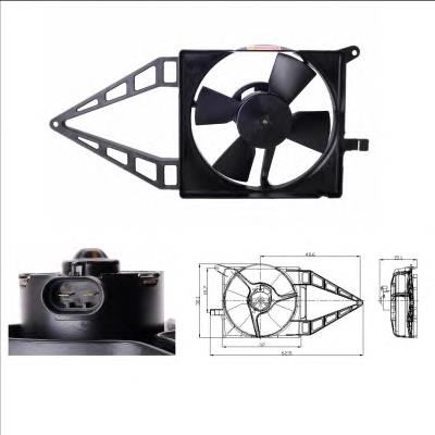 Ventilador elétrico de esfriamento montado (motor + roda de aletas) 47020 NRF