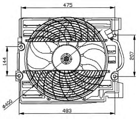 Difusor do radiador de aparelho de ar condicionado, montado com roda de aletas e o motor 47029 NRF