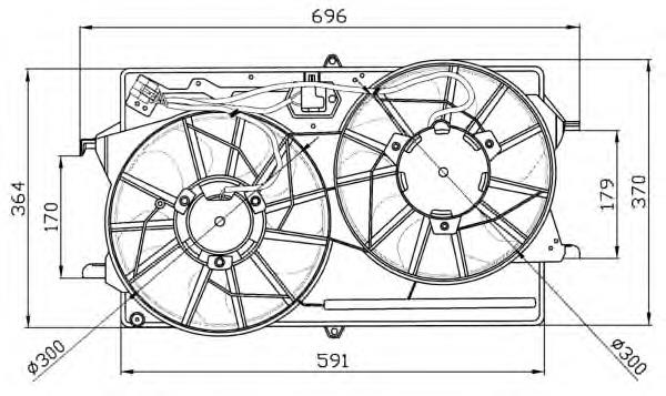 Compre 47882 NRF Difusor do radiador de esfriamento, montado com motor e roda de aletas