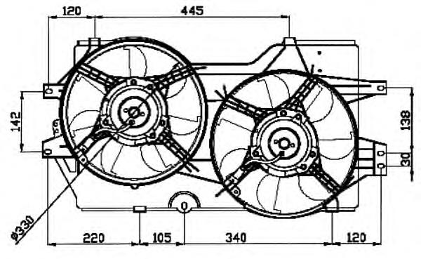 Ventilador elétrico de esfriamento montado (motor + roda de aletas) Chrysler 04682624 preço, a partir de 151,32 USD