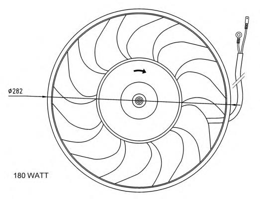 Ventilador elétrico de esfriamento montado (motor + roda de aletas) direito VAG 4A0959455C