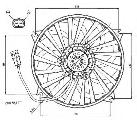 47073 NRF Ventilador elétrico de esfriamento montado (motor + roda de aletas)