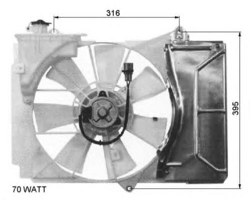 330272 ACR Difusor do radiador de esfriamento, montado com motor e roda de aletas