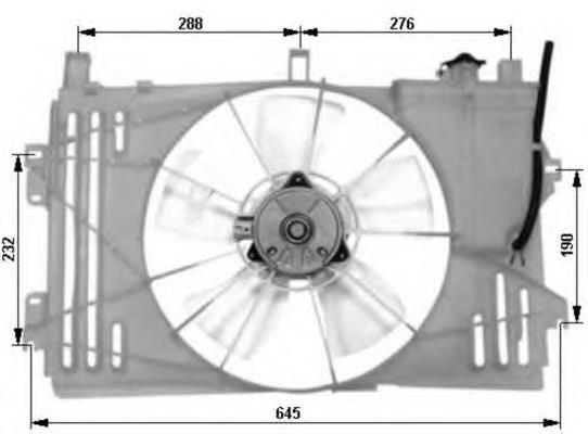 47053 NRF Difusor do radiador de esfriamento, montado com motor e roda de aletas
