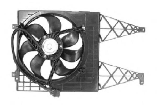 47056 NRF Difusor do radiador de esfriamento, montado com motor e roda de aletas