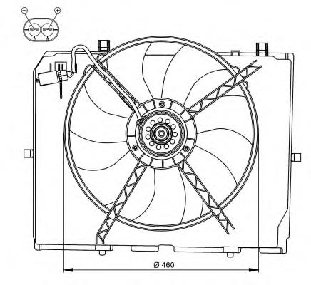 0015003093 Mercedes Difusor do radiador de esfriamento, montado com motor e roda de aletas