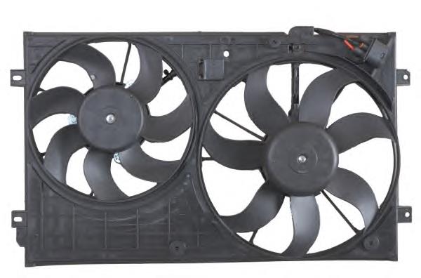 Difusor do radiador de esfriamento, montado com motor e roda de aletas NRF 47394