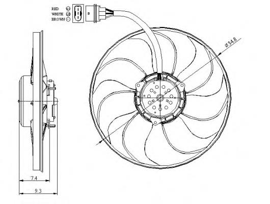 Ventilador (roda de aletas) do radiador de esfriamento NRF 47393 preço, a partir de 90,77 USD