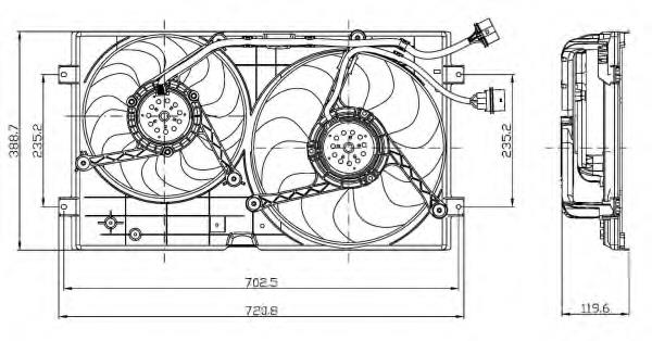Difusor do radiador de esfriamento, montado com motor e roda de aletas NRF 47403 preço, a partir de 75,09 USD
