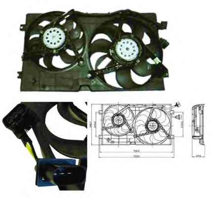 Compre 47403 NRF Difusor do radiador de esfriamento, montado com motor e roda de aletas