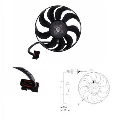 Ventilador elétrico de esfriamento montado (motor + roda de aletas) direito Mahle Original CFF377000S preço, a partir de 91,94 USD