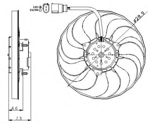 Ventilador elétrico de esfriamento montado (motor + roda de aletas) direito NRF 47381 preço, a partir de 94,02 USD