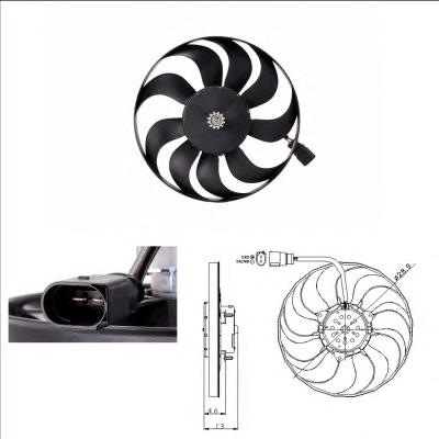 Compre 47381 NRF Ventilador elétrico de esfriamento montado (motor + roda de aletas) direito