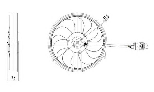85551 Nissens Ventilador elétrico de esfriamento montado (motor + roda de aletas)