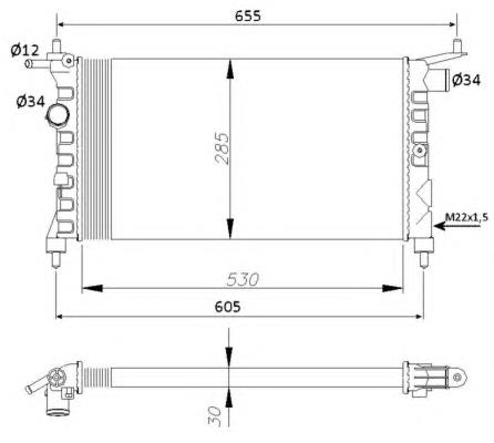 Radiador de esfriamento de motor 50551 NRF
