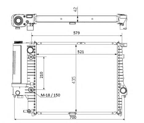 Radiador de esfriamento de motor 17111723527 BMW