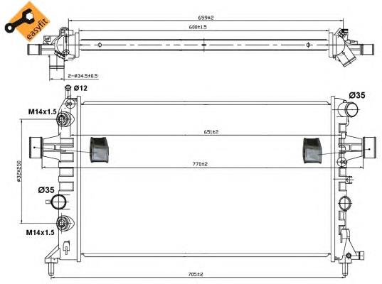 Radiador de esfriamento de motor 1300257 Opel