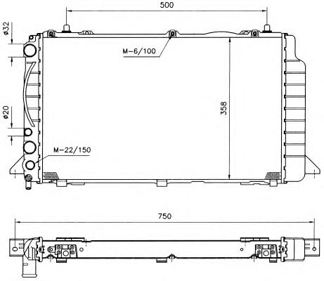 Radiador de esfriamento de motor 8A0121251 VAG