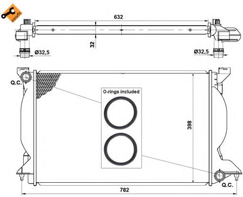 Radiador de esfriamento de motor NRF 50540