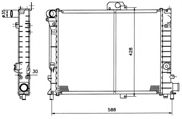 Radiador de esfriamento de motor 64047 Nissens