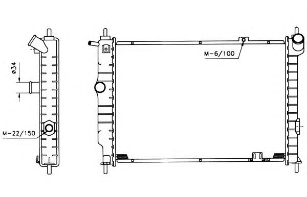 Radiador de esfriamento de motor 731551 VALEO
