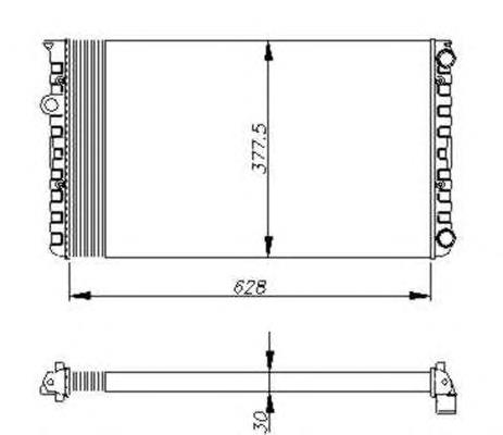 Radiador de esfriamento de motor 1H0121253BA VAG