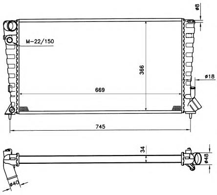 Radiador de esfriamento de motor 133058 Peugeot/Citroen