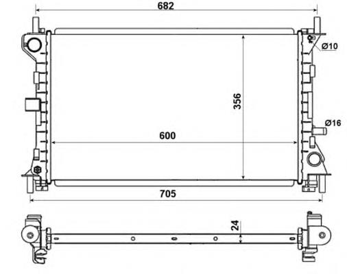 Radiador de esfriamento de motor 509638 NRF