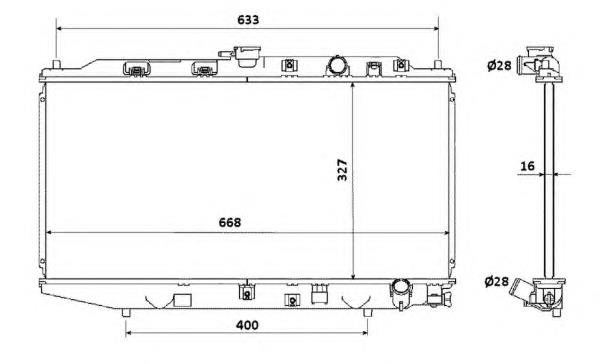 Radiador de esfriamento de motor DRM40002 Denso