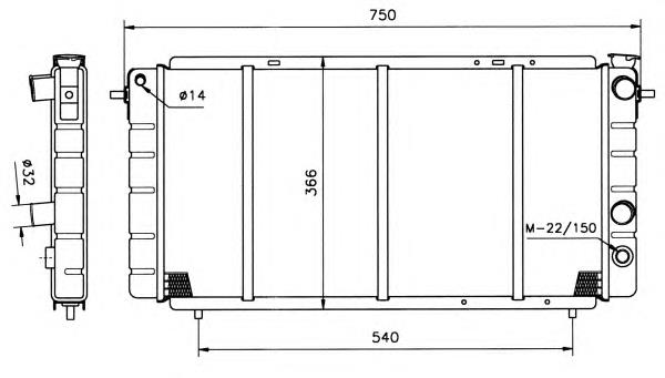 Radiador de esfriamento de motor Polcar 602508A1