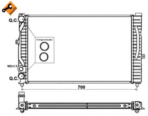 Radiador de esfriamento de motor NRF 509504