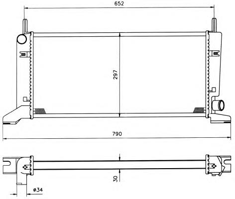 Radiador de esfriamento de motor 62154 Nissens