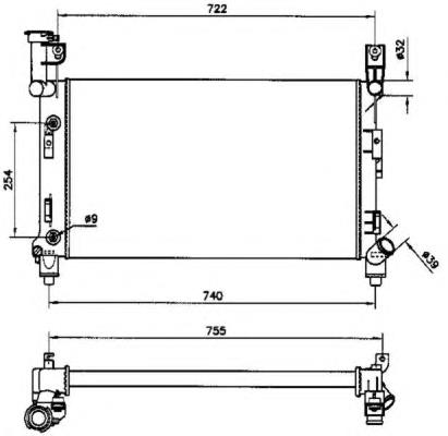 Radiador de esfriamento de motor 50399 NRF