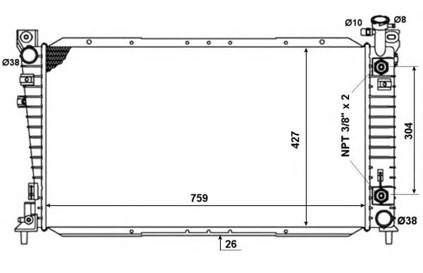 Radiador de esfriamento de motor Ford F78Z8005DA