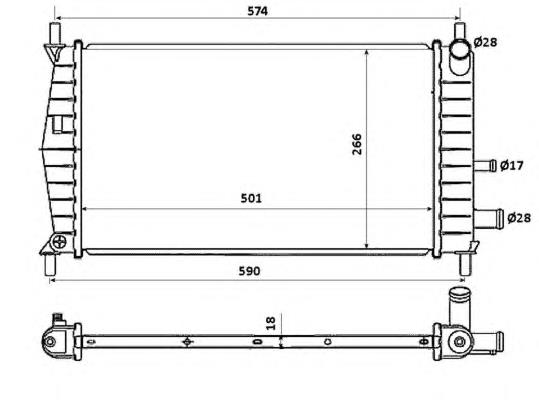 50131 NRF Radiador de esfriamento de motor