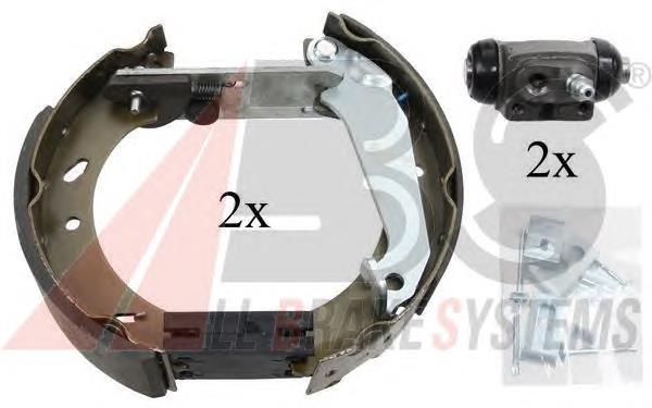 Sapatas do freio traseiras de tambor, montadas com cilindros, kit para Ford Escort '91 EXPRESS AVL