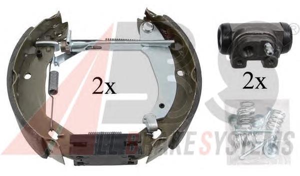 Compre H68061 Brembo Sapatas do freio traseiras de tambor, montadas com cilindros, kit