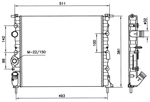 Radiador de esfriamento de motor NRF 58023