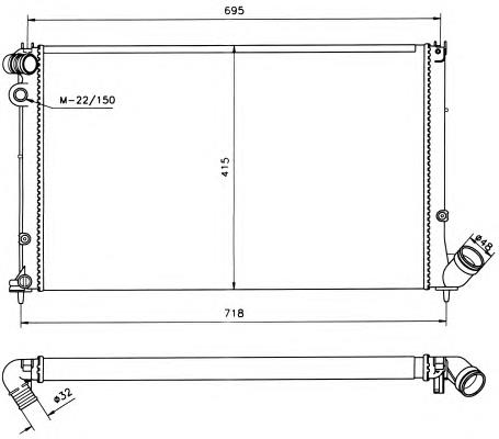 Radiador de esfriamento de motor 731382 VALEO