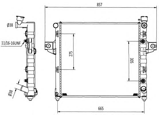 Radiador de esfriamento de motor Chrysler 52079425AB