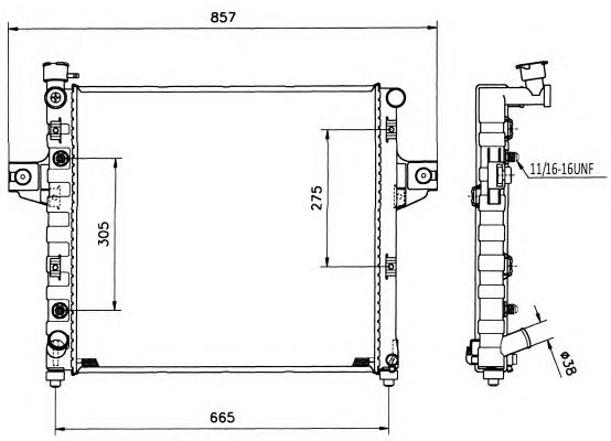 Radiador de esfriamento de motor 52079428AB Chrysler