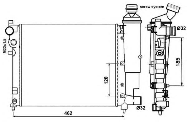 Radiador de esfriamento de motor 58067 NRF