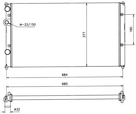 Radiador de esfriamento de motor 58093 NRF