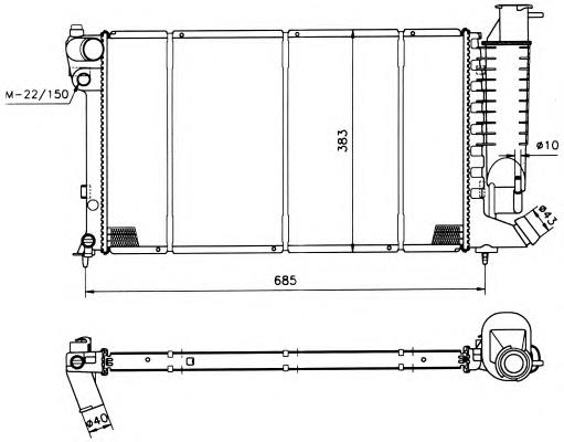 Radiador de esfriamento de motor 1301JY Peugeot/Citroen