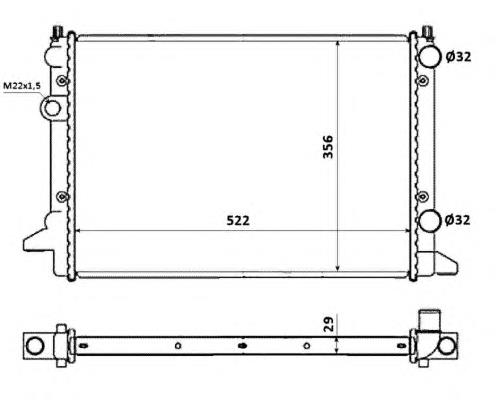Compre 3A0121253AA VAG Radiador de esfriamento de motor