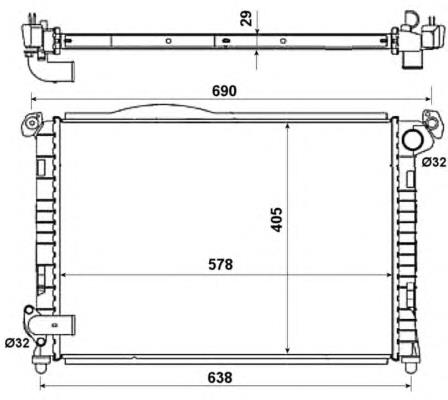 Radiador de esfriamento de motor 55338 NRF